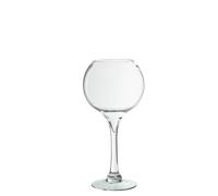 DRW Vaso da tavolo in vetro con piede in trasparente 14,5 x 14,5 x 30 cm