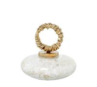 DRW Vaso in vetro con coperchio fisso in alluminio dorato 31x31x31 cm