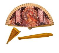 DRW Ventaglio in legno decorato con l'Opera Zodiac di Alphonse Mucha 42 cm