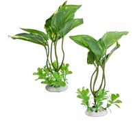 Drwosm 2 Pezzi Piante Finte per Acquario Decorazioni Acquario Pianta Realistico, Sicuro per i Pesci, Decorazioni Acquari Marino o D'Acqua Dolce, Accessori per Acquari per Rettili