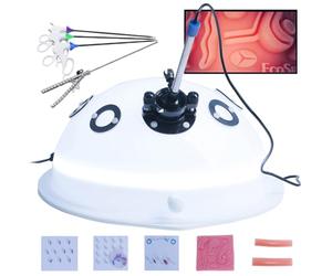 DRXRD Chirurgia Laparoscopico Simulatore Trainer con Endoscopio e 4 Strumenti Chirurgici e 5 Moduli di Addestramento e Sorgente Luminosa Set Laparoscopia per Didattica ed Esercitazioni 0°