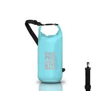 Dry Bag, Borsa Sacca Zaino Impermeabile Waterproof, chiusura a rotolo e tracolla, custodia impermeabile per cellulare e marsupio per Mare Barca Pesca Rafting Spiaggia Sport Acquatici (Light Blue, 10l)