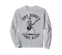 Dry Bones Come Alive Chitarrista Scheletro Christian Rocking Felpa