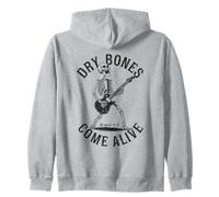 Dry Bones Come Alive Chitarrista Scheletro Christian Rocking Felpa con Cappuccio
