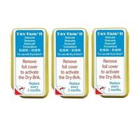 Dry-Brik® II Desiccant Blocks - 3 Blocks (1 Pack of 3 Blocks)| Replacement Moisture Absorbing Block for the Global II and Zephyr by Dry & Store | Hearing Device Dehumidifiers