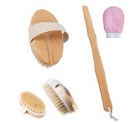 Dry Brushing, Spazzola Dry Brushing Corpo, Spazzola a Secco, Riattivare il Micro Circolo e Stimolare il Sistema Linfatico (iBrushy + Guanto Esfoliante)