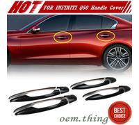 Dry Carbon Fiber Fit FOR INFINITI Q50 Sedan Outside Handle Cover Trim 2022