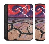 Dry Cracked LRed Tornado Lightning - Confezione da 2 coperture per cintura di sicurezza per bambini, per fermare il taglio della cintura di sicurezza nel collo, imbottiture per cinture di sicurezza