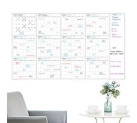 Dry Erase Calendar, Reusable Whiteboard, 34 x 58 in Wall Planner Board, Smooth Erasable, Authentic Magnetic Design for Offices, Home, School, Scheduling, Planning Use