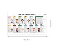 Dry Erase Color Multiplication Table - Static Math Chart | 80x40cm Reusable Children's Education Math Chalkboard for Door, Classroom, Home Learning, Study and Practice