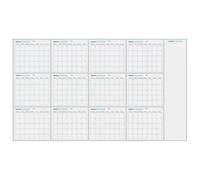 Dry Erase Yearly Whiteboard Calendar, Oversized Undated Yearly Wall Planner, Wet & Dry Erase Year Calendar Poster for Organizing, Planning & Scheduling, Blank Undated Design for Customizable Use