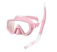 Dry Snorkel for Adults - Diving Snorkel and Goggles - Silicone Panoramic Wide View Goggles Face Cover Set for Swimming Training Island Tourism Beach Trip Underwater