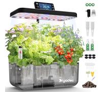 DRYADES Kit Sistema di Coltivazione Idroponica 12 Pods, Smart Herb Garden con Luce LED per Crescita a Spettro Completo da 24W, Piantatore da Giardino Interno per Casa/Ufficio/Scuola (Nero Traslucido)