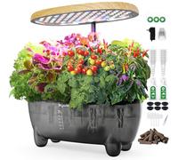 DRYADES Set di 12 baccelli per sistema di coltivazione idroponica con lampada per piante LED a spettro completo da 24 W, incl. sistema di irrigazione intelligente - giardino interno per casa, ufficio
