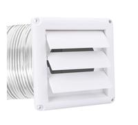 Dryer Vent Cover - 200mm Self-Closing Louvered UV-Resistant Outlet