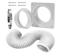 Dryer Vent Wall Mount - Portable AC Hose Connector Kit, Sturdy PP Exhaust Fan Plate, Secure Sealing Washer Ventilation Parts - For RV Kitchen Bathroom Ceiling Circulation, Heating & Cooling