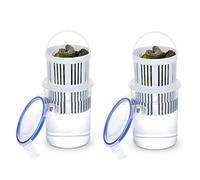 DRYFAL Confezione da 2 barattoli per sottaceti con inserto colino, contenitore a prova di perdite e coperchio Lock It, porta alimenti per jalapenos