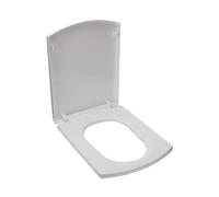DRYFAL Tavoletta WC Rettangolare Bianco, Copriwater Sedile WC con Rilascio Rapido Facile Pulito, Fissaggio Superiore, Sedile WC Rettangolare, ASSE WC Bianco,34.5×43cm