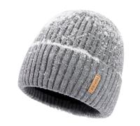 DryKnit - Berretto invernale impermeabile L/XL/XXL, da uomo e da donna, foderato in pile, termico, caldo, con teschio, tempo freddo, grigio chiaro, Medium-Large
