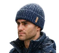 DryKnit - Berretto invernale impermeabile L/XL/XXL, da uomo e da donna, foderato in pile, termico, caldo, con teschio, tempo freddo, Blu mare, Medium-Large