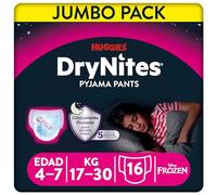 DryNites Huggies Mutandine Assorbenti per la Notte, 17-30 kg, 1 Pacco da 16 Pezzi
