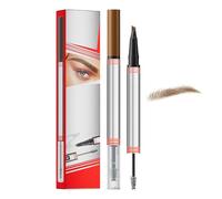 Dryxog Matita Sopracciglia, Penna Eyeliner 2 in 1 Matita Sopracciglia Waterproof, Durata 24 Ore Eyebrow Pencil Effetto Pelo per Crea Dallaspetto Naturale Senza Sforzo (Marrone chiaro)