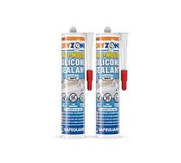 Dryzone Silicone Sigillante Antimuffa Bianco (2 x 310ml) - Per Ambienti Interni Umidi, Asciugatura Rapida, Adesione Forte, Lunga Durata Contro la Muffa