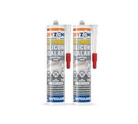 Dryzone Silicone Sigillante Antimuffa Trasparente (2 x 310ml) - Per Ambienti Interni Umidi, Asciugatura Rapida, Adesione Forte, Lunga Durata Contro la Muffa