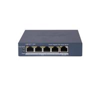 Hikvision switch l2, smart managed, 4 gigabit rj45 poe ports, 1 gigabit rj45 port, 802.3af/at, poe p