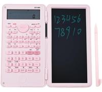 DS-869 Calcolatrice scientifica con 240 funzioni e Blocco note, calcolatrice scientifica per ingegneria a doppia funzione, con penna elettronica e display 10+2, per studenti e uffici (Rosa)