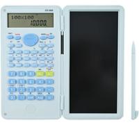 DS-869 Calcolatrice scientifica con 240 funzioni e Blocco note, calcolatrice scientifica per ingegneria a doppia funzione, con penna elettronica e display 10+2, per studenti e uffici (blu)