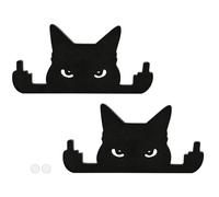 DS. DISTINCTIVE STYLE 2 statuette decorative da parete a forma di gatto, con dita medie, divertenti decorazioni per la scrivania, regalo per gli amanti dei gatti per donne (viene fornito con punti