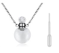 ds. distinctive style Collana a forma di fiala con ciondolo a forma di bottiglia di profumo per liquidi, gioielli commemorativi per ceneri in vetro, collana per donne, Small, Vetro, Nessuna pietra