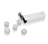 DS. DISTINCTIVE STYLE Dadi in lega di alluminio 5 pezzi 16 mm dadi in metallo portatili con custodia rettangolare 6 dadi lati per bere gioco di partito - argento