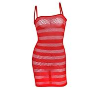 ds. distinctive style Maglia Lingerie Donna Body Bustier Abbigliamento da Notte Una Vita Camicia da Donna Donna, Stile del cinturino: rosso, Taglia unica