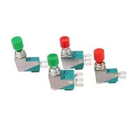DS438-448 - Interruttore a pulsante momentaneo in miniatura, reset automatico, in rame, con tappo rosso e verde (doppia fila verde, 5 pezzi)