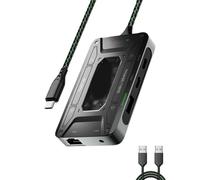 DS7 Adattatore per cuffie Docking Station PD100W 5GBPS Ricarica 3.5mm Audio Tipo C Adattatore 1000m Gamepad