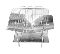Dsacxixai Barbecue Charbon de Bois, Portatif Pliant en Acier Inoxydable Grille Barbecue pour Le Camping en Plein Air