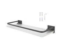 Dsacxixai Etagere Salle de Bain, 30cm Aluminium Acrylique Etagere Murale Salle de Bain pour Salle de Bains Cuisine (Grey)