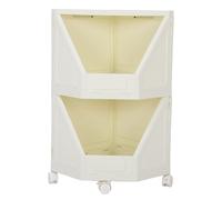 Dsacxixai Meuble de Rangement, Mobiles D’angle Caissons de Rangement avec 4 Roues pour Petit Espace Salle de Bains Cuisine Salon Bureau à Domicile (2 Layer 30.5x23x23cm)