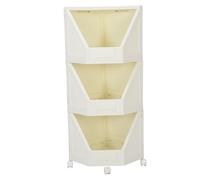 Dsacxixai Meuble de Rangement, Mobiles D’angle Caissons de Rangement avec 4 Roues pour Petit Espace Salle de Bains Cuisine Salon Bureau à Domicile (3 Tier)