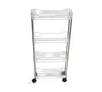 Dsacxixai Meuble de Rangement, Multi Couche Mobile Roulettes Polyvalent Caissons de Rangement pour le Bureau de Salon (4 Layers Size: 26x26x54cm / 10.24x10.24x21.26in)