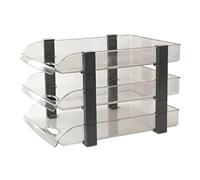 Dsacxixai Range Document Bureau, Acrylique Transparent Classifiés Trieur Document pour Bureau Maison école (Dark Black 3 Layers 280x372x247mm)