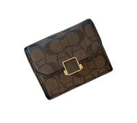 Dsadrwq 1PCS Porta Carte di Credito Portafoglio Rfid Blocco Corium Fold Womens Portafoglio Cassa Della Carta Cerniera Fisarmonica Donne Zero Portafoglio Lettera Modello Portafoglio Carta, Colore caffè