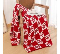 DSAoTeng Coperta in flanella, decorazione per festival, morbida e calda, lavorata a maglia, con motivo festivo, per divano, letto, soggiorno, tutte le stagioni (#1)
