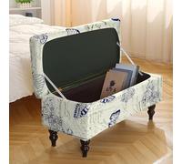 DSAoTeng Copertura per panca pieghevole per ottomana, elasticizzata, con stampa, rettangolare, con fondo elastico, antipolvere, antiscivolo, protezione per mobili, per soggiorno, camera da letto