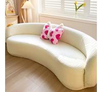 DSAoTeng Copridivano elasticizzato semicircolare, curvo, in jacquard scandinavo, elastico, lavabile, per soggiorno, camera da letto, divano componibile (#1,1 posto, 91,4-139,7 cm)