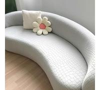 DSAoTeng Copridivano elasticizzato semicircolare curvo, motivo scozzese scandinavo jacquard elastico, protezione completa, lavabile, per soggiorno, camera da letto, divano componibile (#4,2 posti