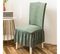 DSAoTeng Coprisedia jacquard con gonna, coprisedie universali con volant, in tinta unita, coprisedie universali per sedie da matrimonio (4 pezzi, verde)