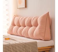 DSAoTeng Cuscino a cuneo per testiera da letto, in velluto, triangolare, morbido, per schienale, grande, per lettura, camera da letto, divano, divano tatami (rosa, 80 x 45 x 15 cm)